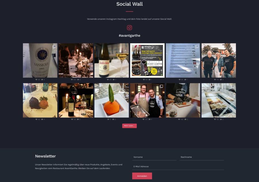 Webseite Avant Garthe Restaurant