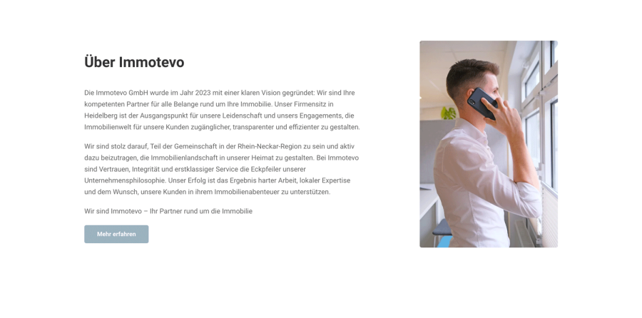 Webseite Immotevo
