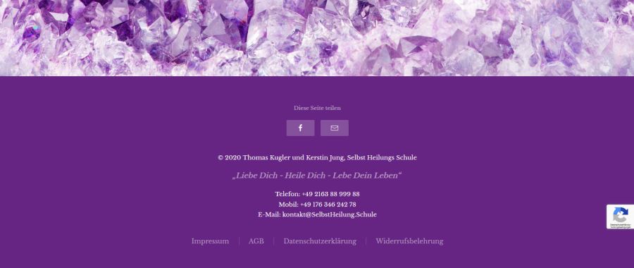 Webseite Selbst Heilungs Schule