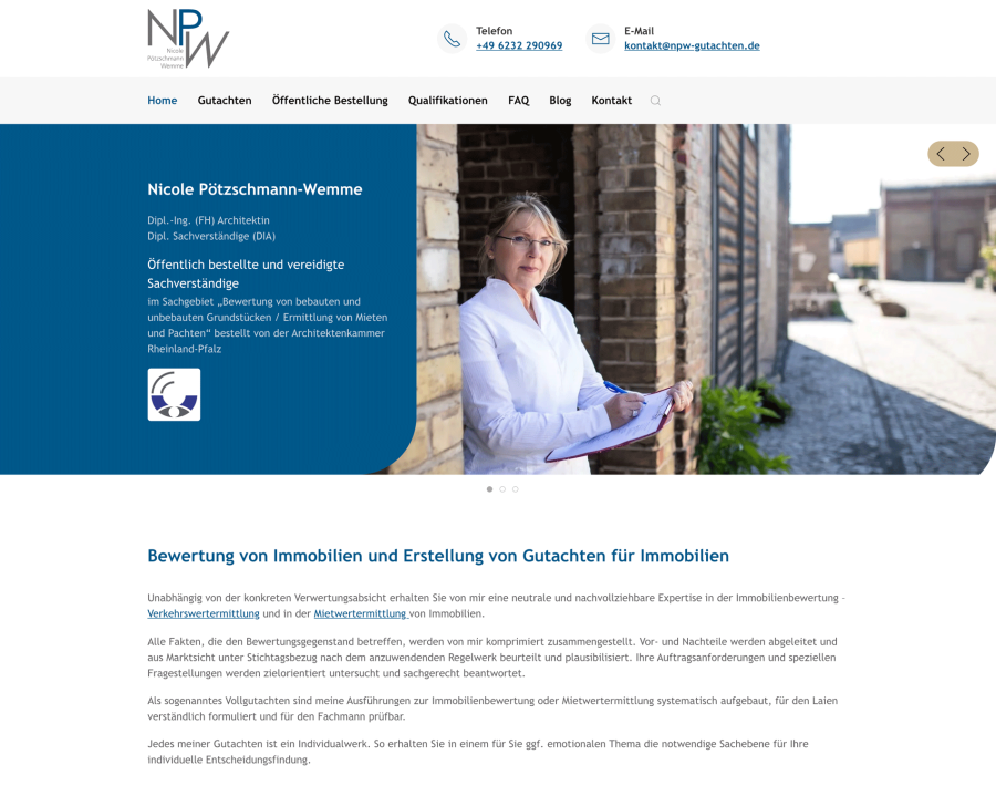 Webseite NPW-Gutachten