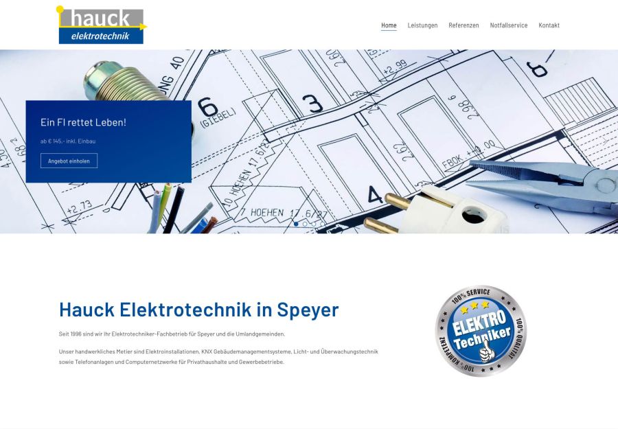 Webseite Hauck Elektrotechnik