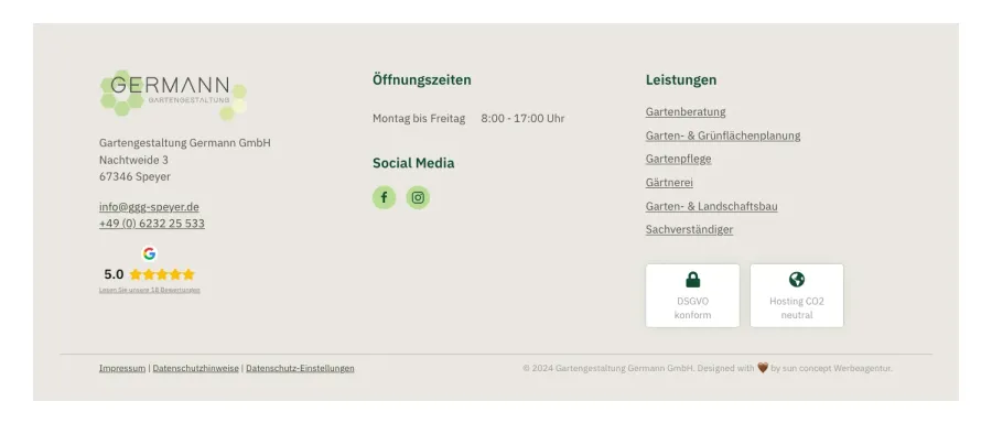 Webseite Gartengestaltung Germann