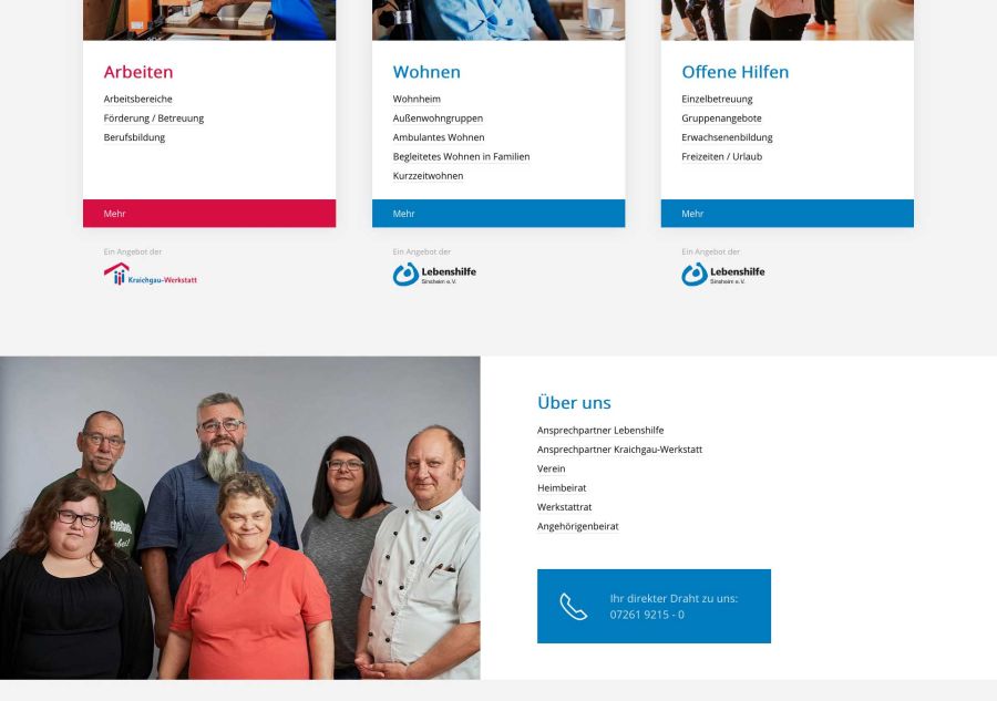 Webseite Lebenshilfe Sinsheim / Kraichgau Werkstatt