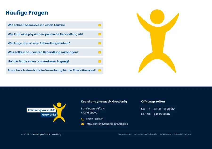 Webseite Krankengymnastik Grewenig