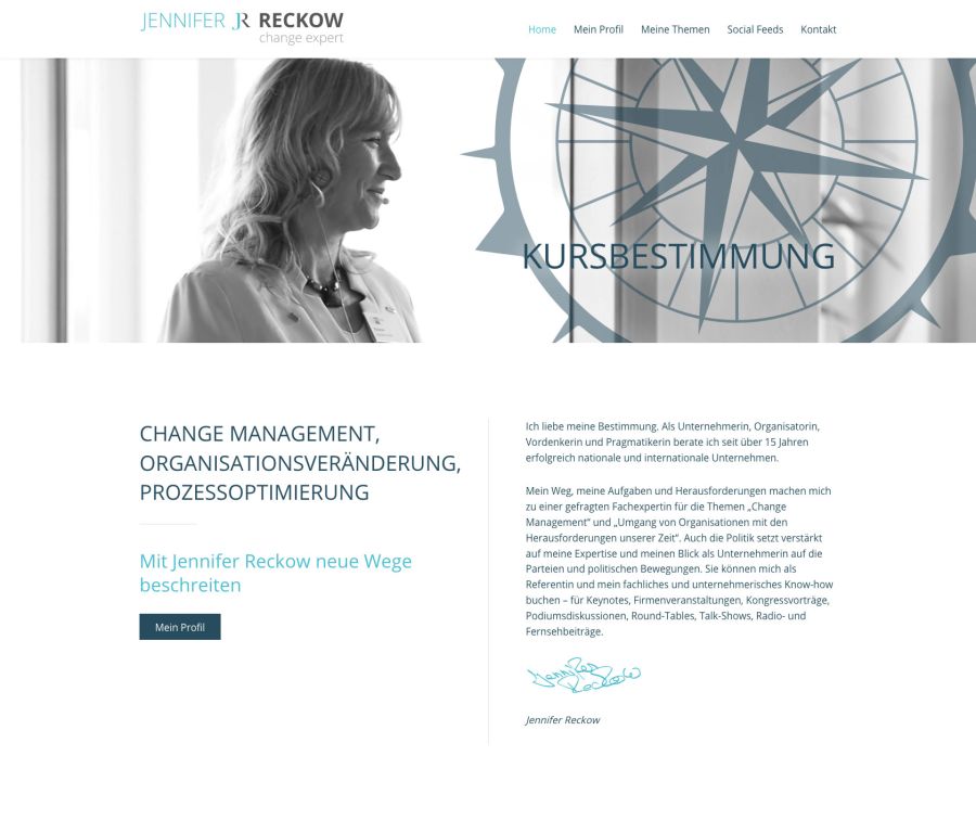 Webseite Jennifer Reckow Unternehmensberatung