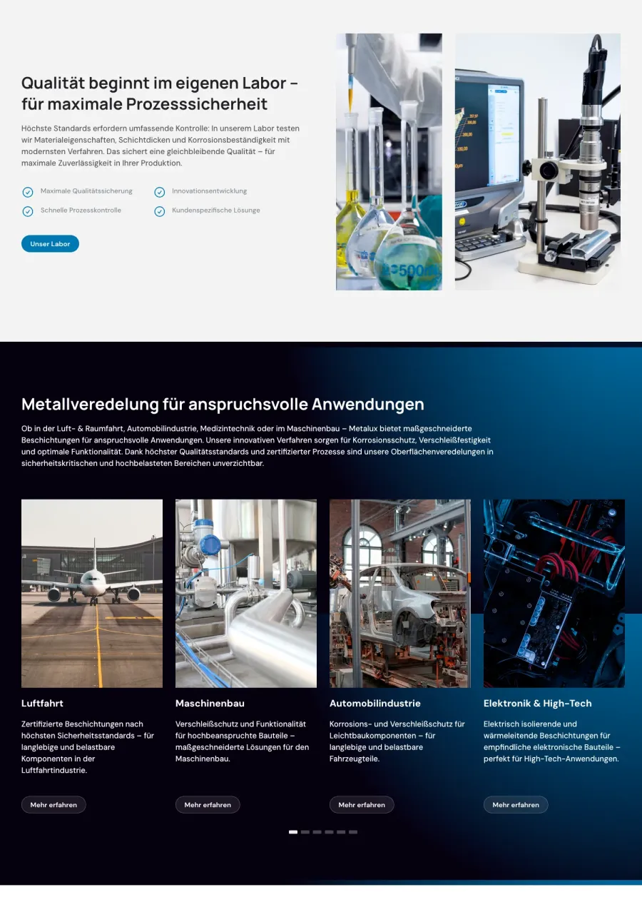 Webseite Metalux