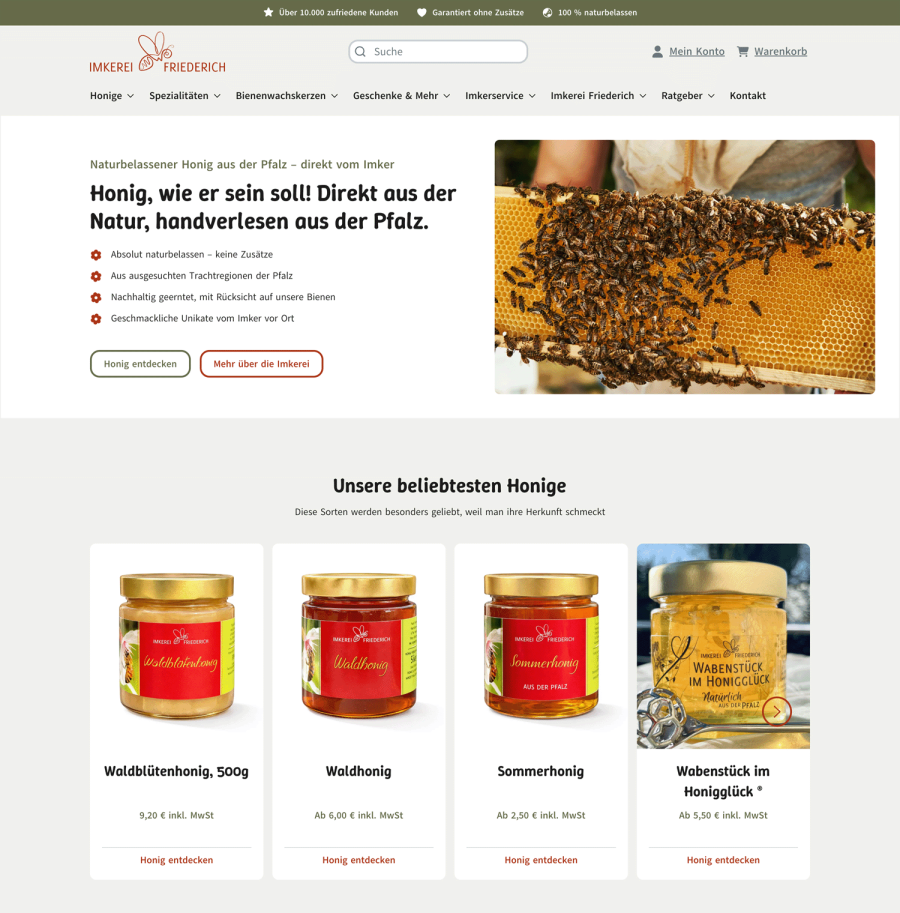 Webseite Imkerei Friederich