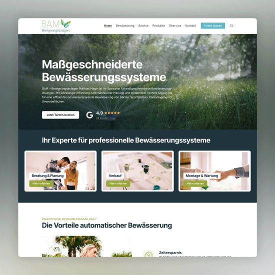 Website von BAM Beregnungsanlagen