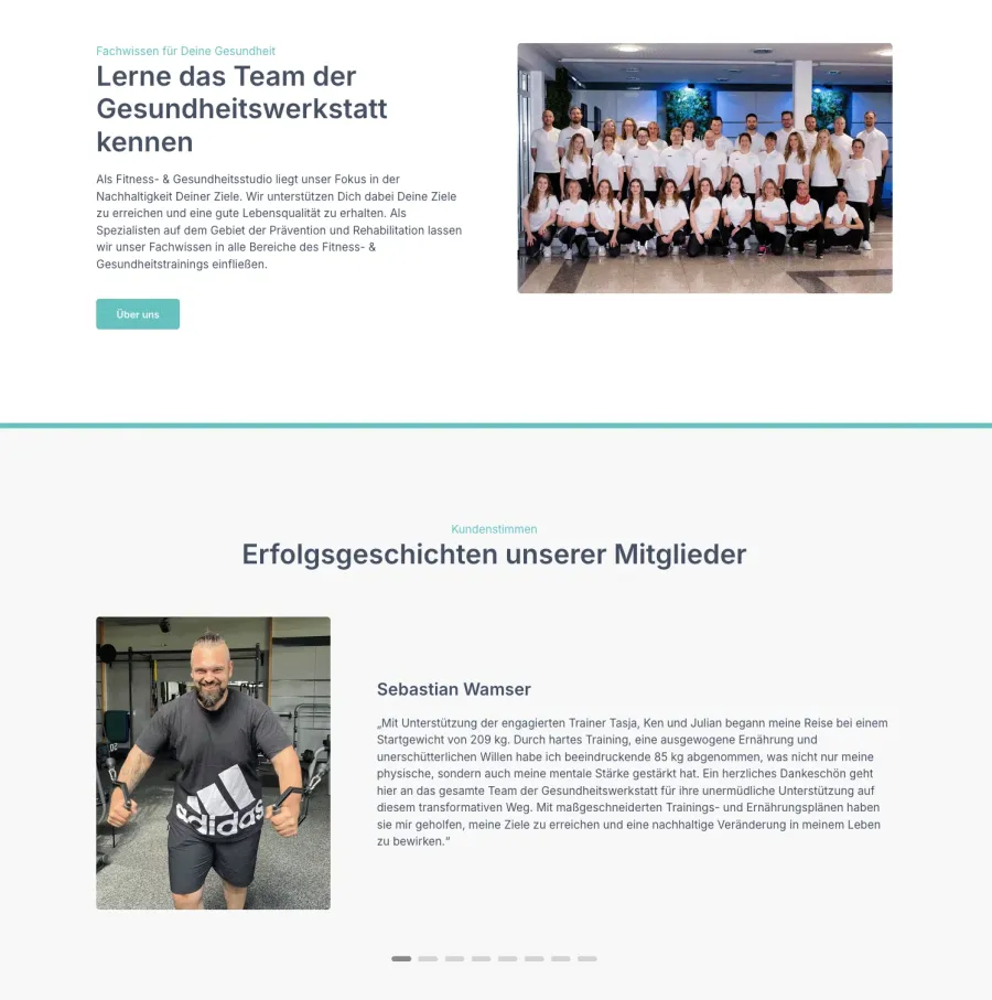 Webseite Gesundheitswerkstatt