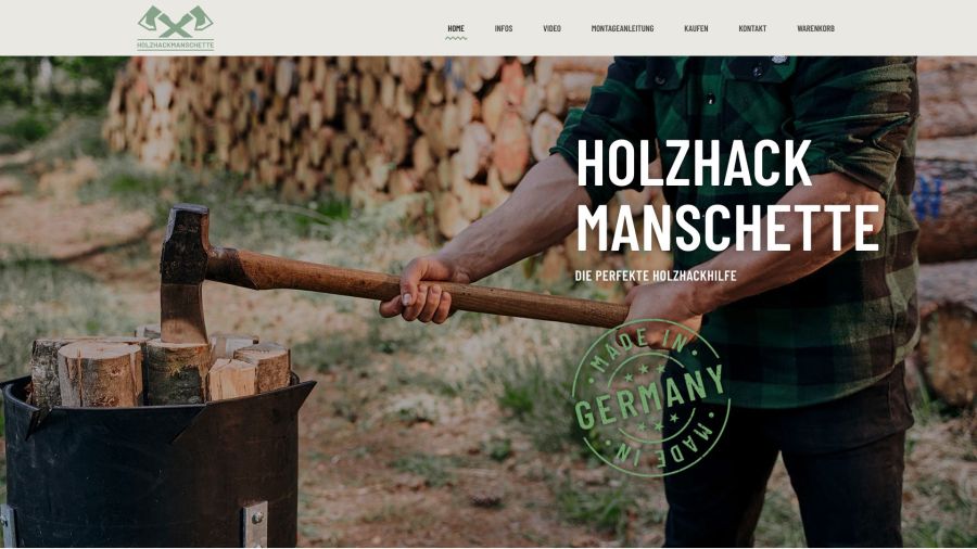 Webseite Holzhackmanschette