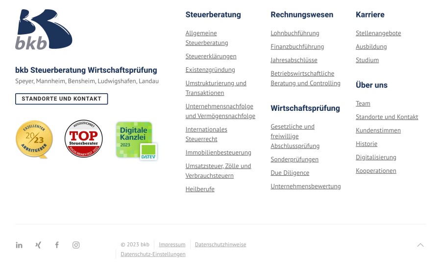 Webseite bkb GmbH