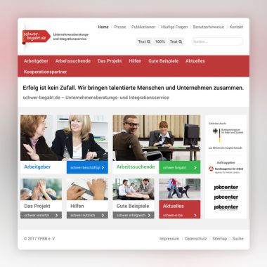 Webseite schwer begabt Inklusionsportal